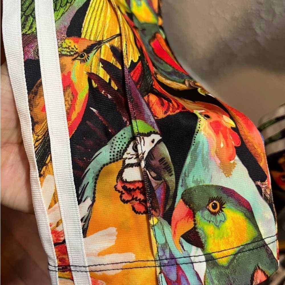 Adidas Multicolor Parrot Print Slim Joggers with Pockets. - Picture 4 of 4